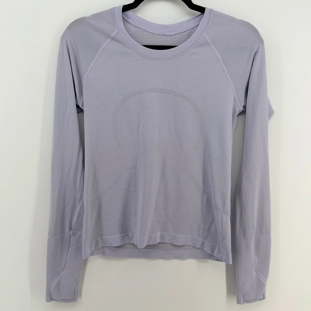 Lululemon Swiftly Tech Long Sleeve Top 8 Lavender Lux Seamless Thumbholes